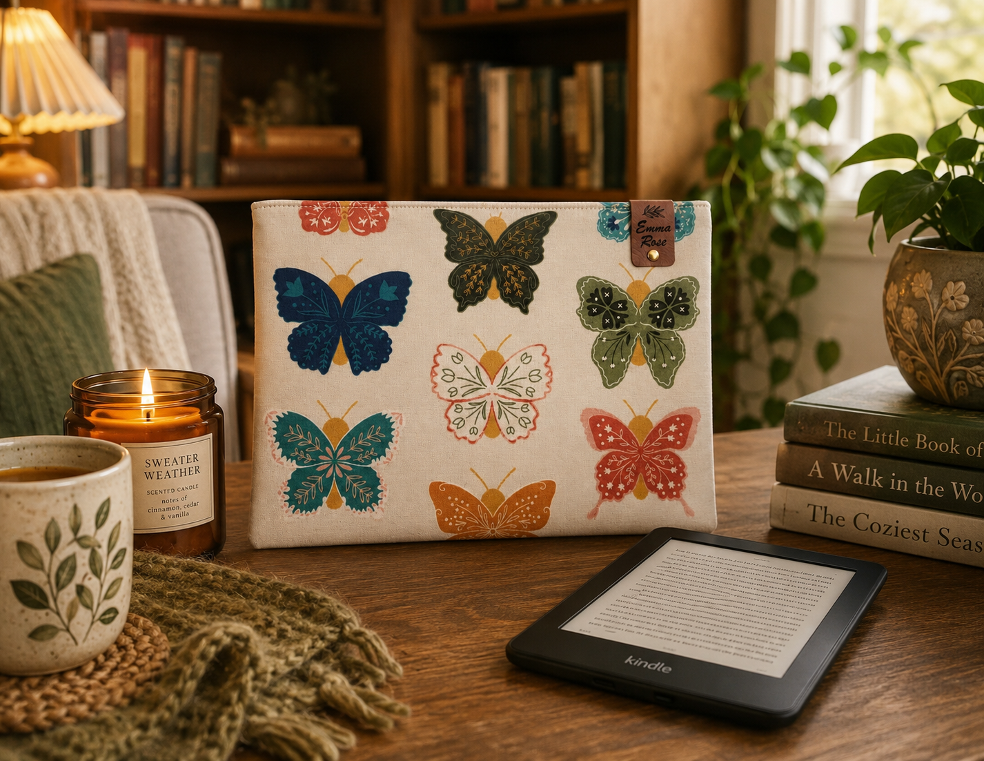 Butterfly Kindle Sleeve | E-Reader Cover | Book Lover Gift