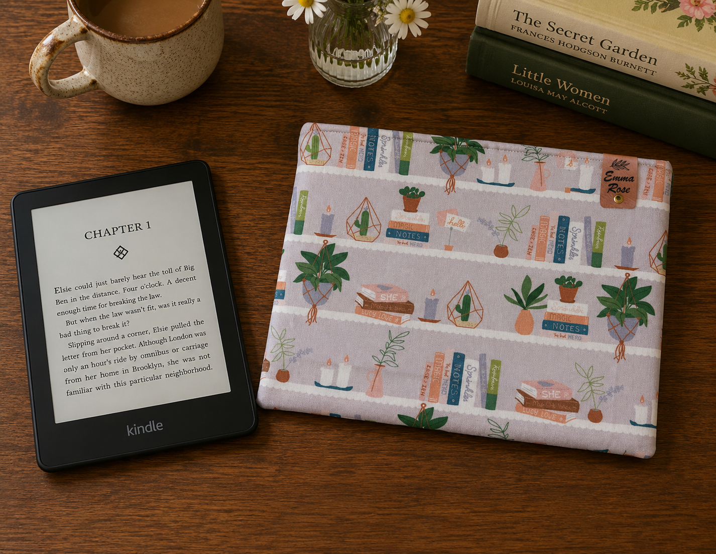 Purple Bookish Kindle Sleeve | E-Reader Cover | Book Lover Gift