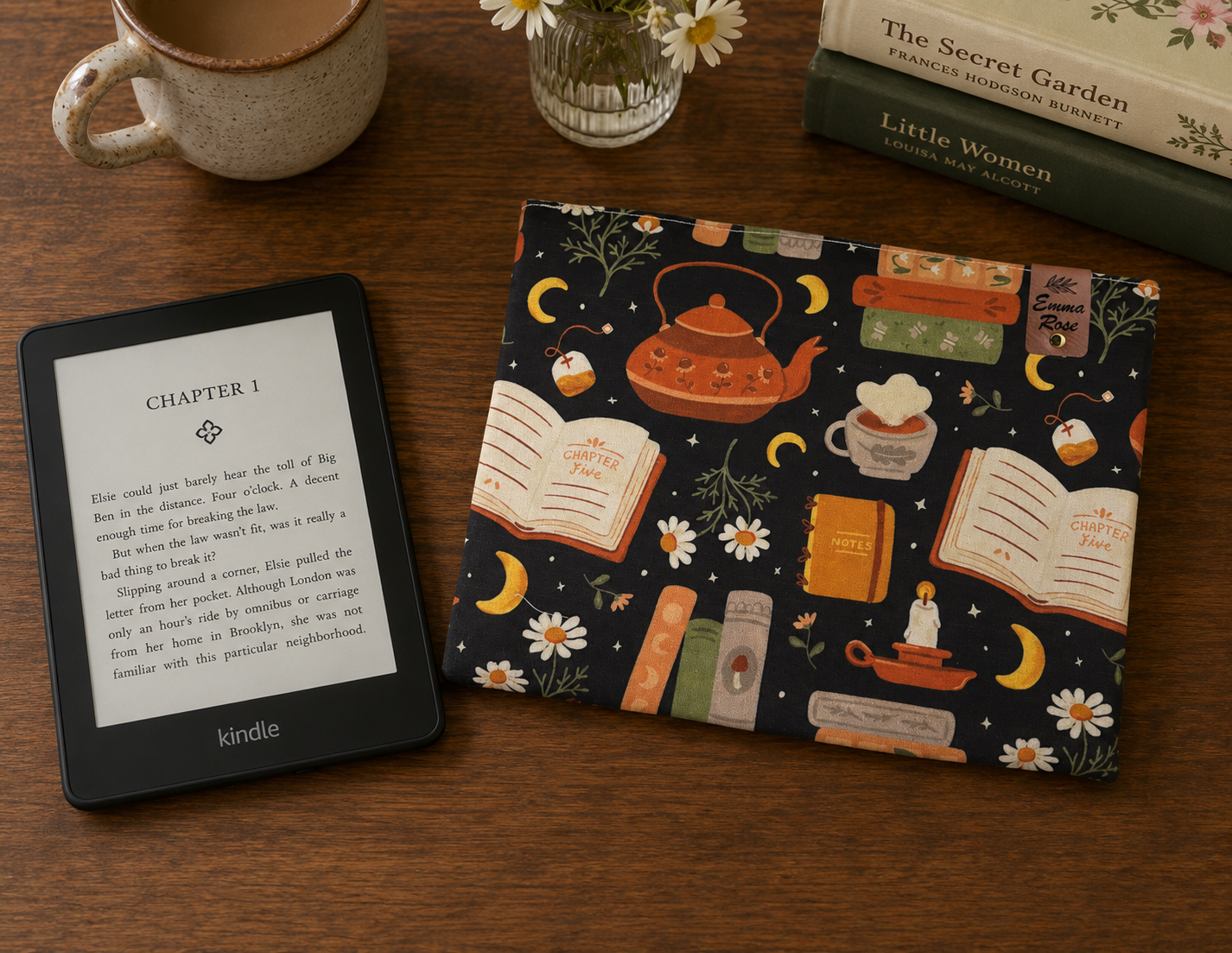 Cozy Cottage Kindle Sleeve | E-Reader Cover | Book Lover Gift