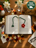 Crochet Flower Bookmark - Red - Book Lover Gifts