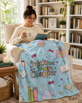 Bookish Throw Blanket - Just One More Chapter - Book Lover Gift