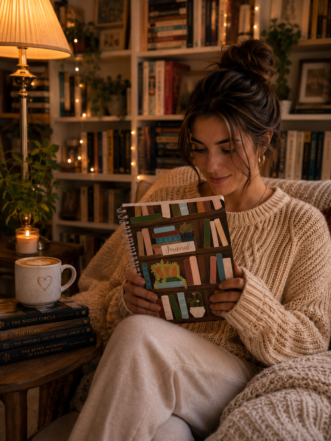 Reading Journal - The Bookcase Cover - Book Lovers Gift
