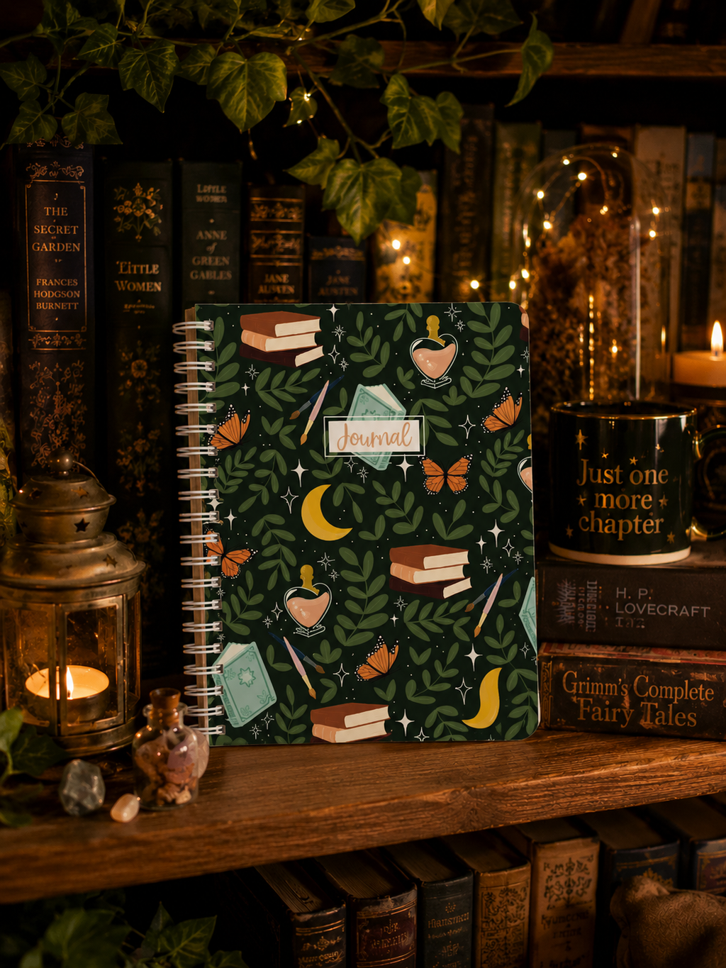 Reading Journal - The Magical Reader Cover - Book Lovers Gift