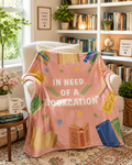 Bookish Throw Blanket - In need of a Bookcation - Book Lover Gift