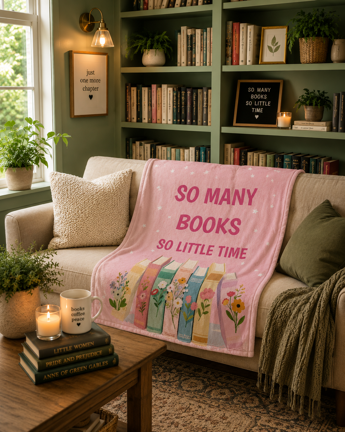 Bookish Throw Blanket - So Many Books - Book Lover Gift