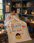 Bookish Throw Blanket - World for Readers - Book Lover Gift