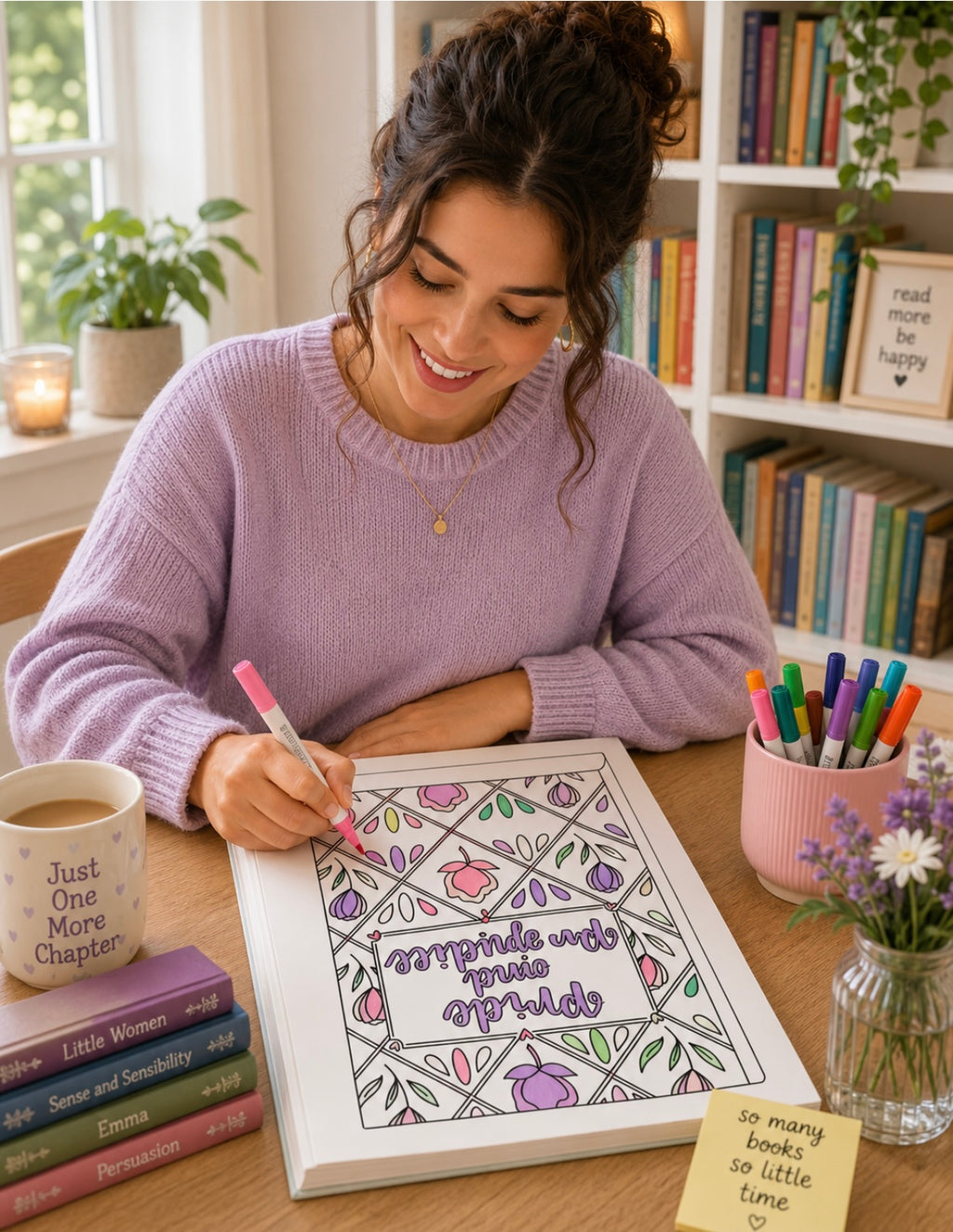 Bookish Adult Coloring Book - Book Lover gifts