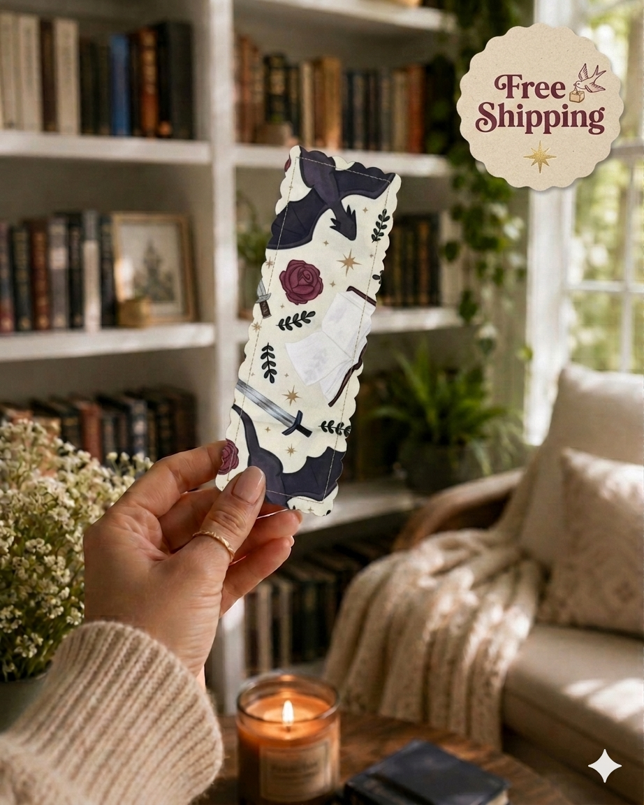 Fabric Bookmark - Fantasy Dragon Design - Book Lover Gifts