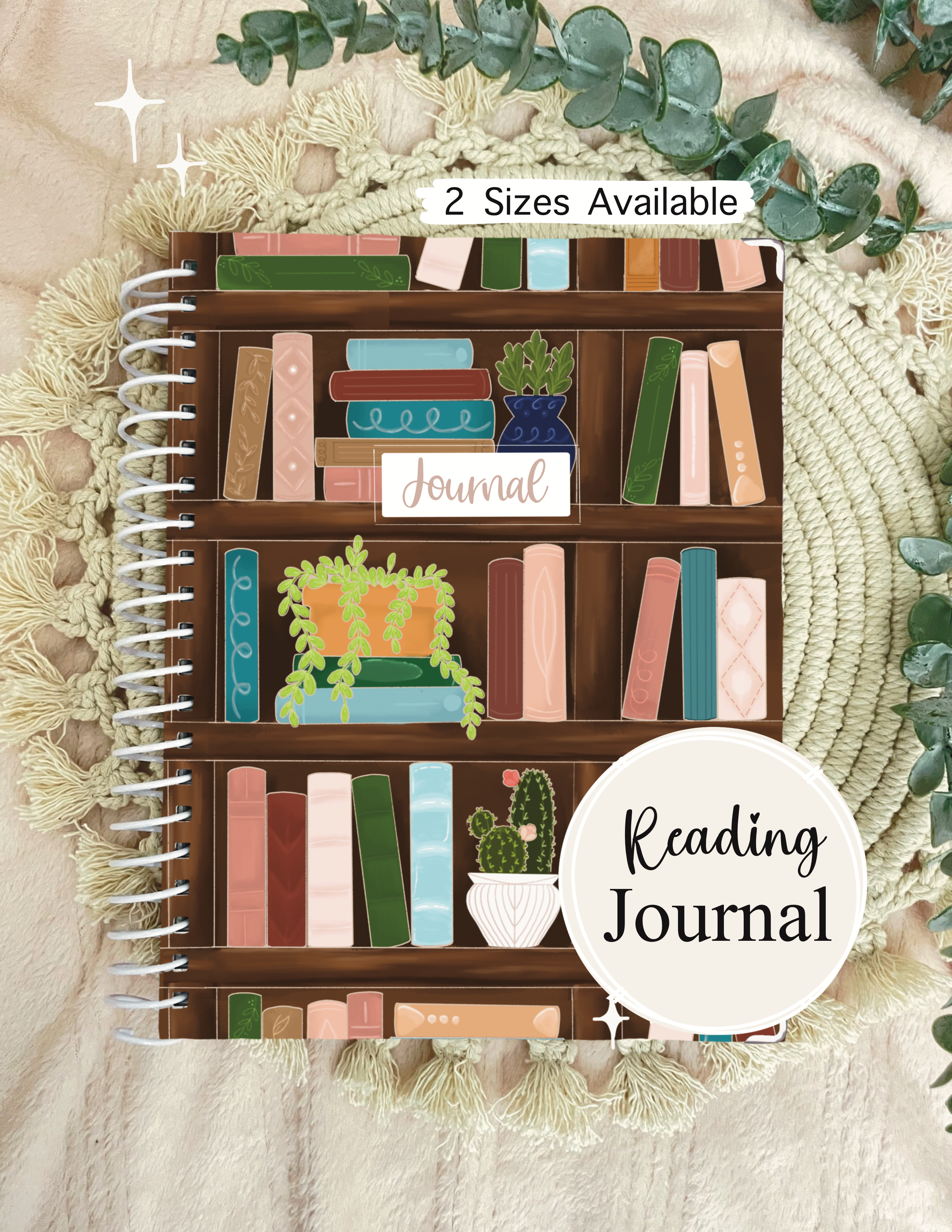 Reading Journal - The Bookcase Cover - Book Lovers Gift
