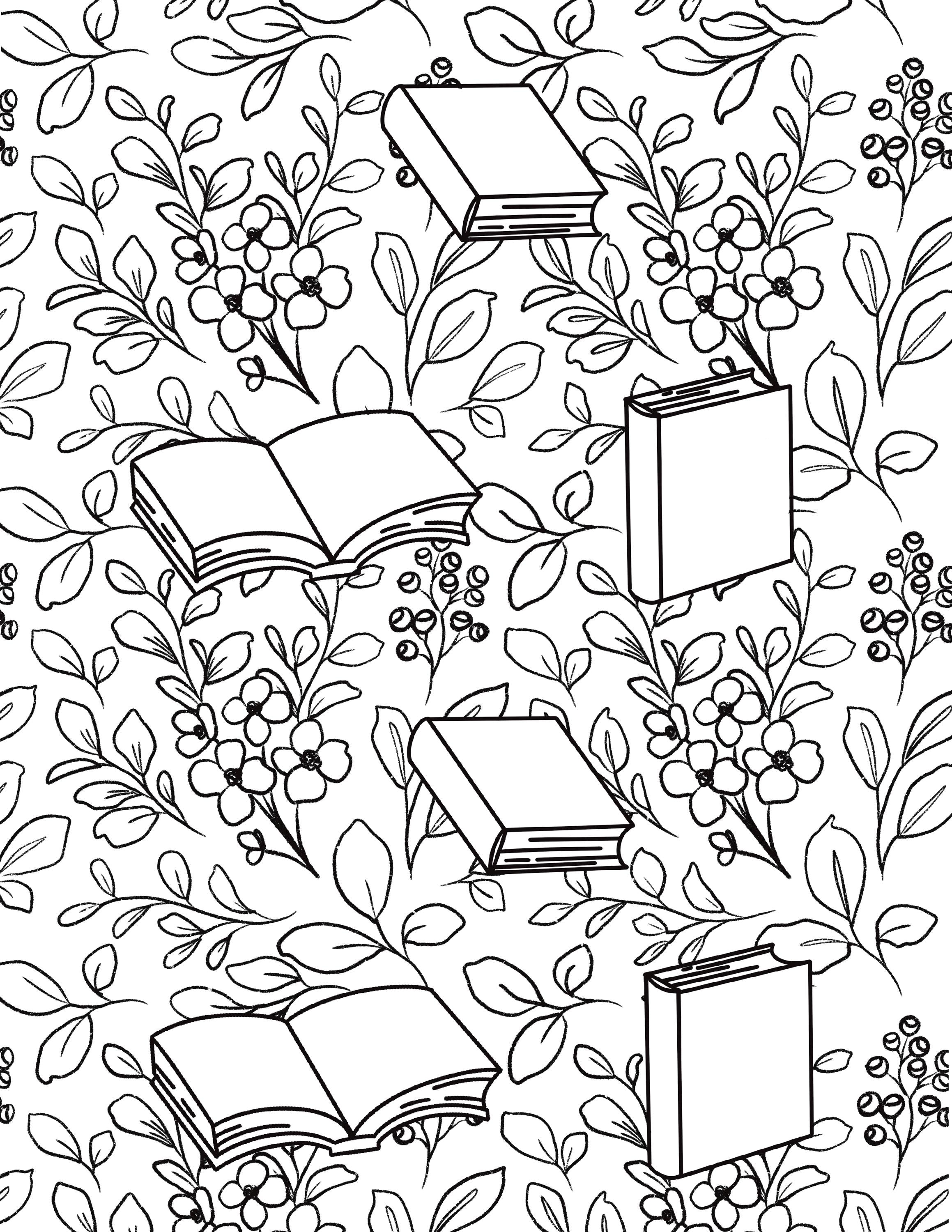 Bookish Adult Coloring Book - Book Lover gifts