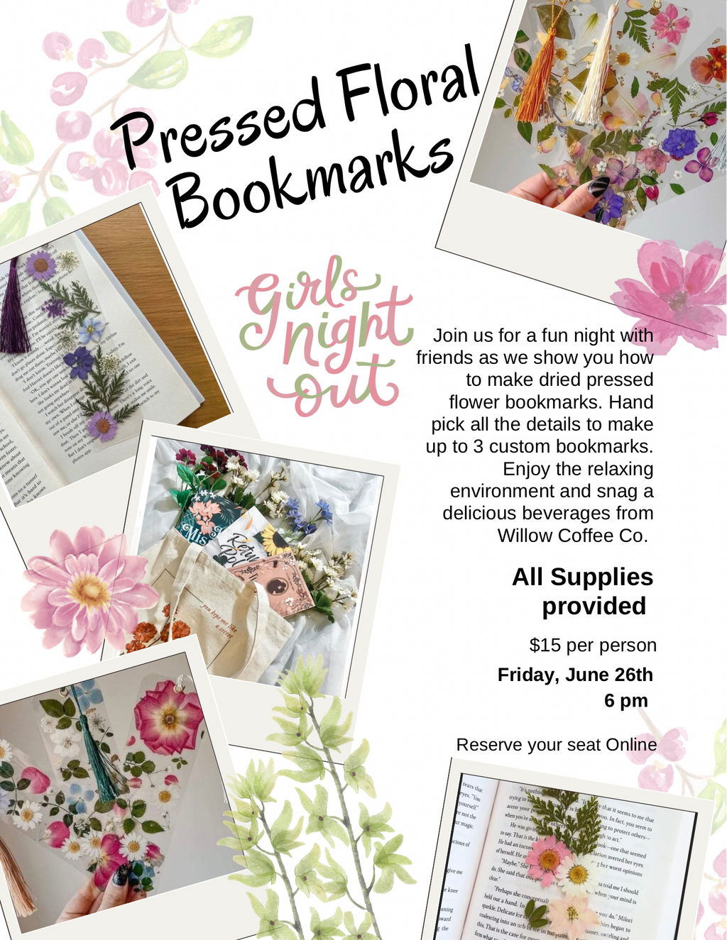 Pressed Flower Bookmark Making Class